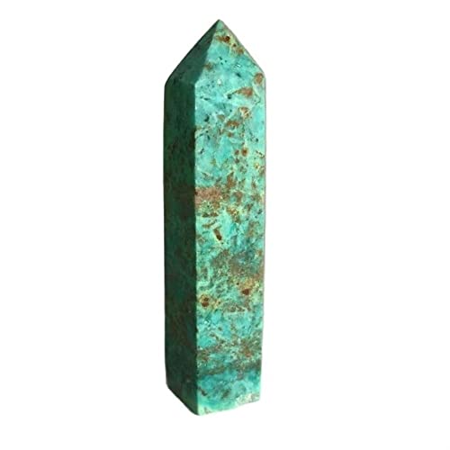 LABDIP 1 Pieza de Torre de Cristal Natural Verde Azul Turquesa Punto Varita de Cristal Gran opción for la decoración del hogar (Size : 60-80mm)