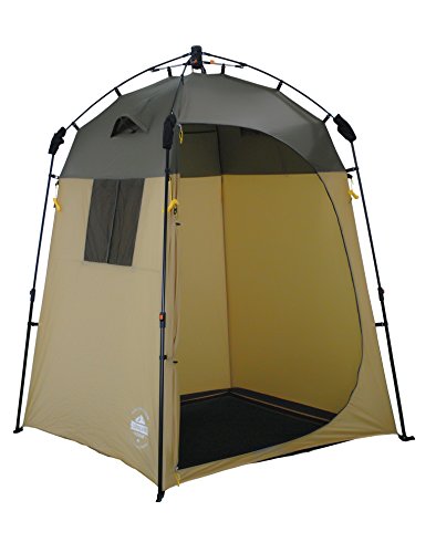Lumaland Where Tomorrow Tienda de Campaña Pop Up Ducha de Camping - Cambiador Portátil de Camping para Privacidad al Aire Libre - Carpa de Aseo Impermeable con Protección UV - 155x155x220 cm/Marrón
