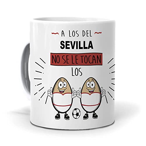 Taza A los del Sevilla no se le tocan los huevos. Cerámica AAA - 350 ml.