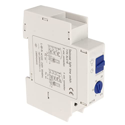 Interruptor Temporizador, Retardante de Llama de bajo Consumo de Energía 0,5‑20 Min Instalación Fácil Interruptor de Control de Tiempo de Apagado Automático para Electrodomésticos