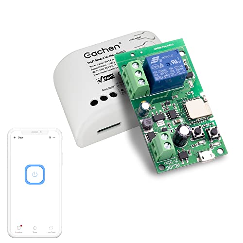 Interruptor de luz WiFi Inteligente, Smart Control Remoto de Interruptor, Módulo de Relé de Módulo de Interruptor para Electrodomésticos, Compatible con la Aplicación Alexa/Google Home/IFTTT/Ewelink