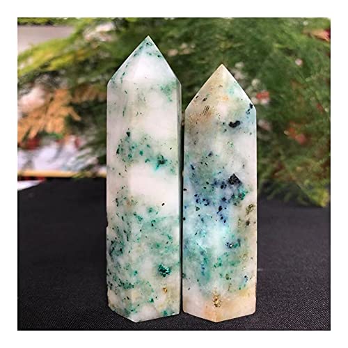 AMAZWI Cristales Varitas curativas Torre Cuarzo Natural Piedra Verde Fénix Punto de Cristal for decoración DINZHHENGYIN (Size : 70-80mm)