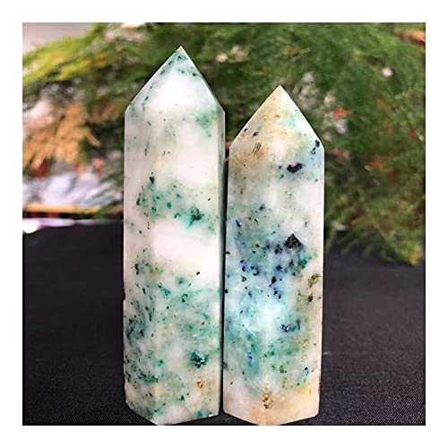 AMAZWI Cristales Varitas curativas Torre Cuarzo Natural Piedra Verde Fénix Punto de Cristal for decoración DINZHHENGYIN (Size : 70-80mm)